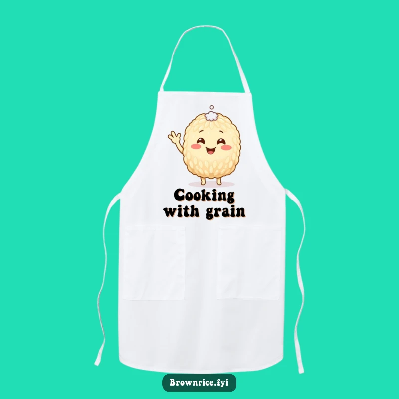 Funny Brown Rice Grain Apron: Cook with a Smile and Carb-tastic Flair