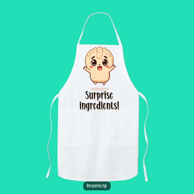 Funny Surprise Jump Brown Rice Apron - Chef's Hilarious Kitchen Companion!