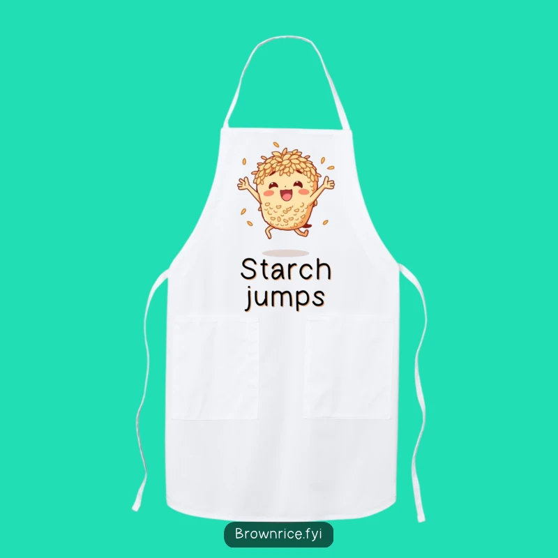 Funny Brown Rice Jumping Apron: Cook in Style with This Hilarious Character
