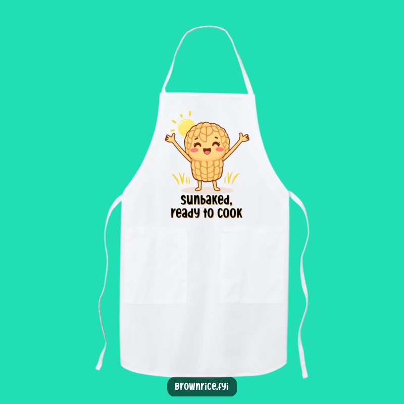 Funny Brown Rice Sunshine Stretch Apron: Cook with Cheerful Grain Joy