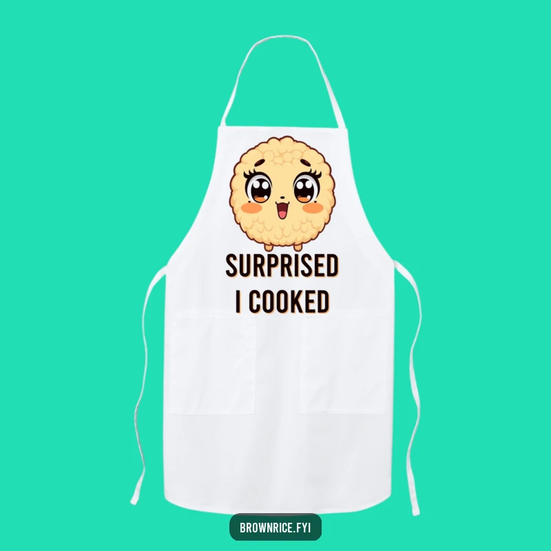 Funny Brown Rice Surprise Apron: Cook with Shocked Delight!