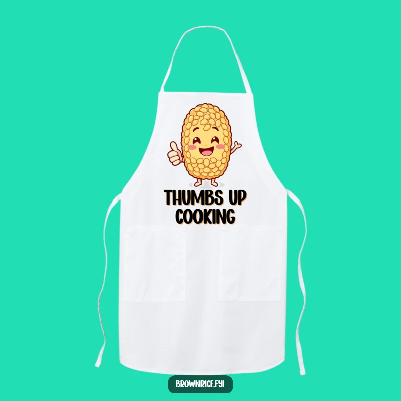 Funny Jolly Rice Grain Apron: Thumbs-Up Chef for Kitchen Approval