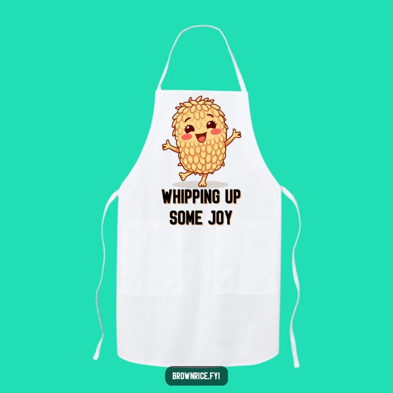 Funny Brown Rice Grain Dance Apron: Cook Up Laughs in Style