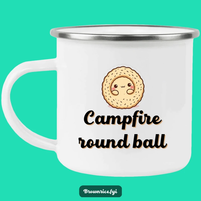Funny Rolled Brown Rice Camping Mug: Compact fun, perfect funny gift!