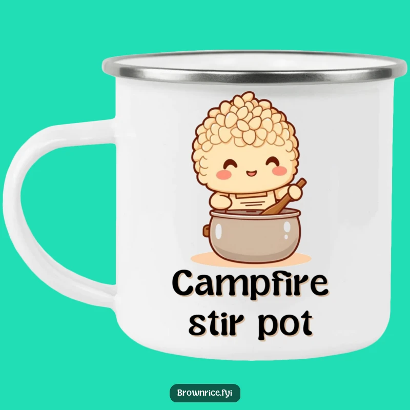 Funny Chef Brown Rice Camping Mug: Campfire cooking, perfect funny gift!