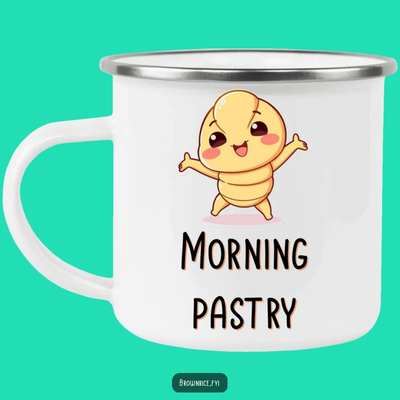 Funny Croissant Camping Mug: Playful Stretch for Your Campfire Brew, a Hilarious Funny Gift