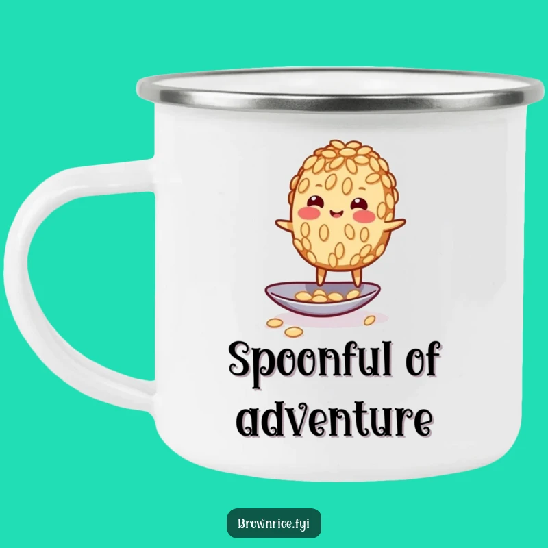 Funny Wobbly Rice Grain Camping Mug: Balancing Adventure with Humor