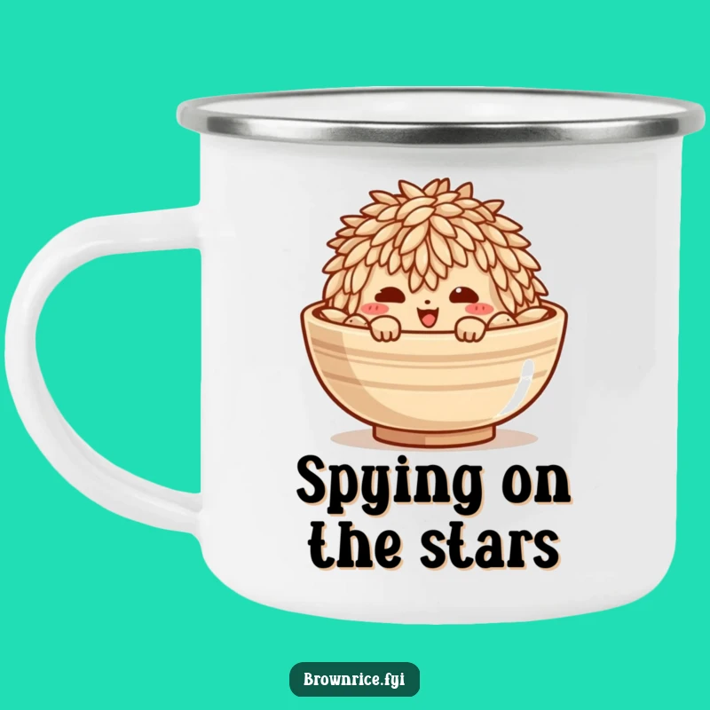 Funny Brown Rice Mischief Camping Mug: Sneaky Sips in the Great Outdoors!