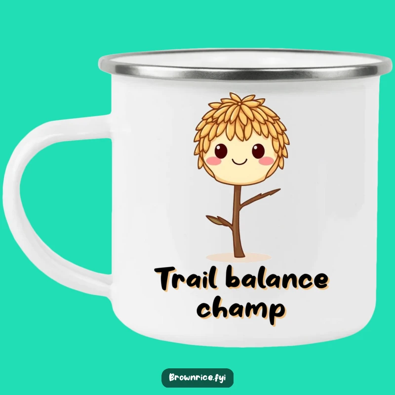 Funny Balancing Rice Grain Camping Mug, Whimsical Outdoor Wear for a Delicate Gift