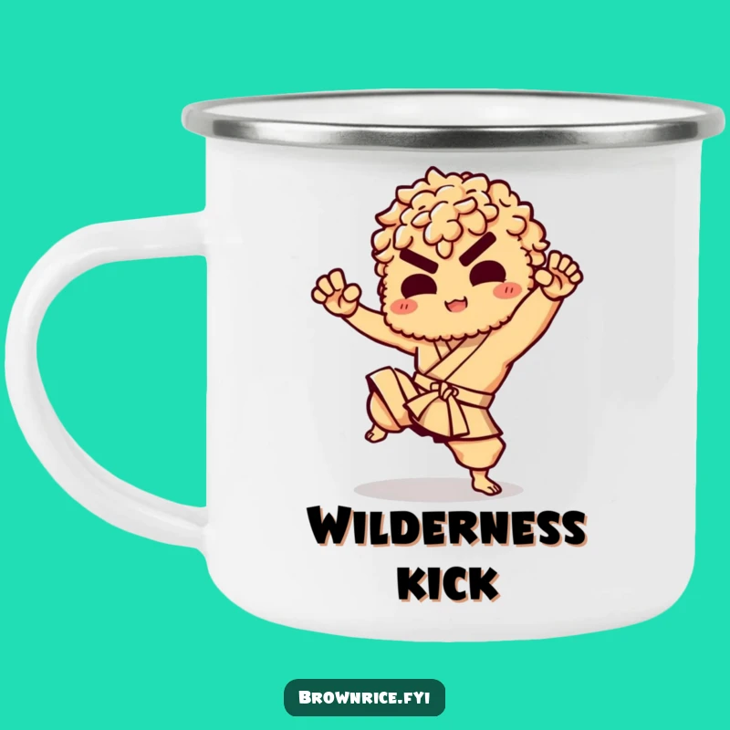 Funny Brown Rice Karate Camping Mug: Fuel Your Adventures with Action!