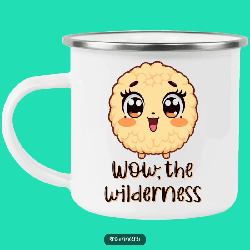 Funny Brown Rice Surprise Camping Mug: Shocking Sips in the Wild!