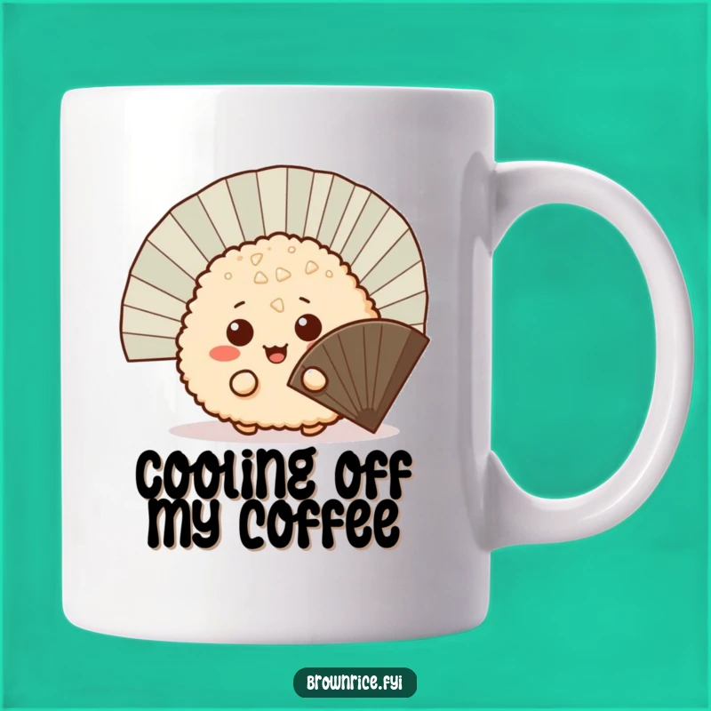 Funny Mischievous Brown Rice Ball Mug - Peekaboo Cartoon Gift for Sneaky Fun