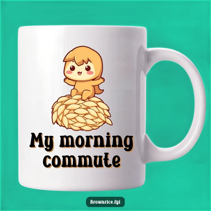 Funny Riding Rice Brown Mug - Joyful Gift for Rice Enthusiasts!