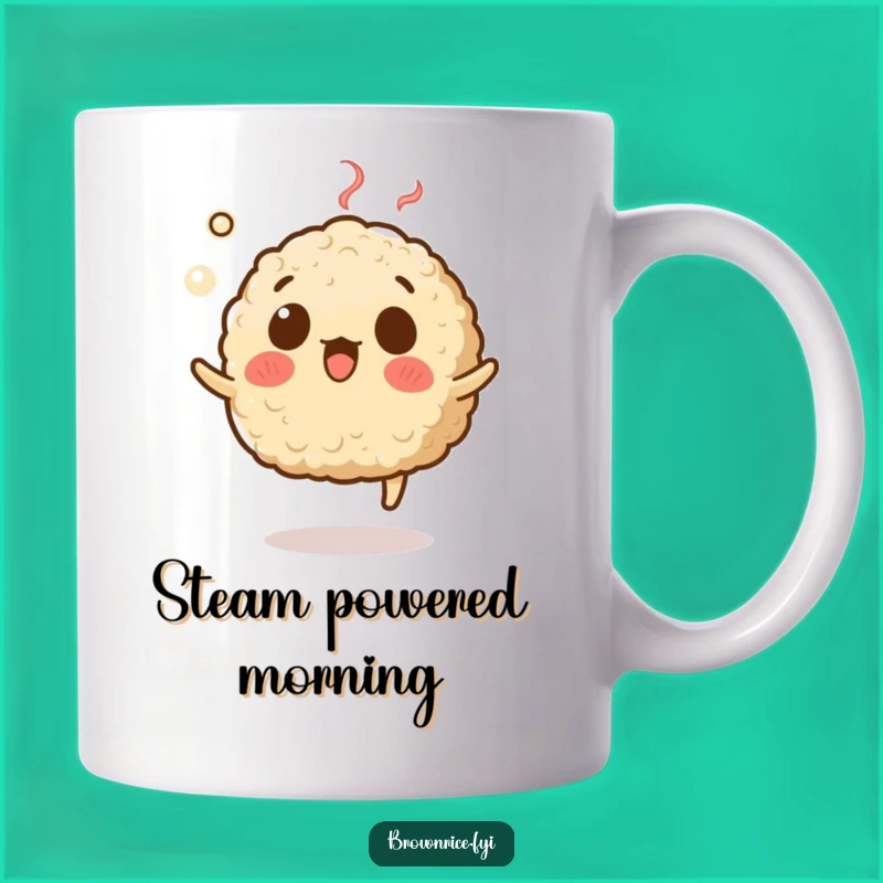 Funny Surprised Rice Mug - Levitating Steam Expression Gift