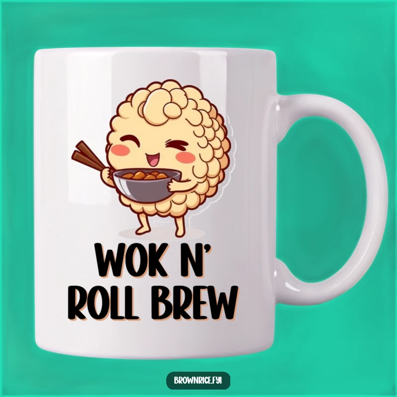 Funny Winking Rice Mug - Playful Wok Character Gift