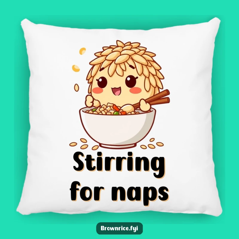 Funny Brown Rice Chef Pillow: Happy Mixing Character Comfort, Perfect Funny Gift