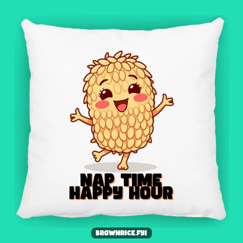 Funny Brown Rice Grain Dance Pillow: Cuddle Up with Comedic Comfort