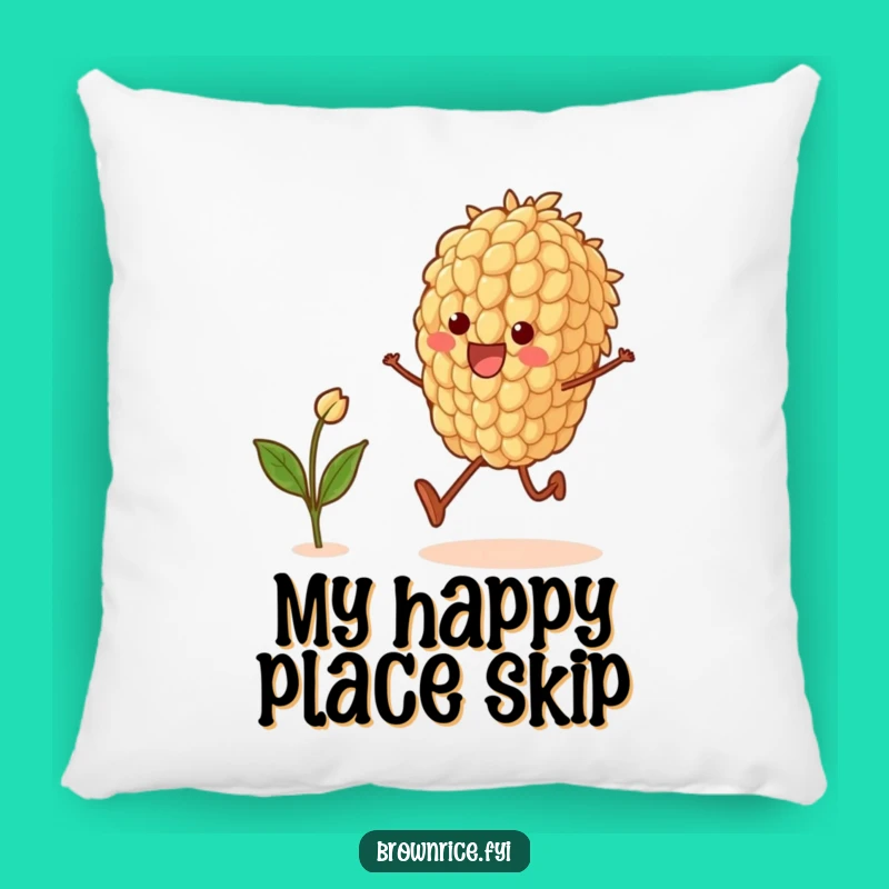 Funny Brown Rice Grain Skipping Pillow: Joyful Character Comfort, Lovely Funny Gift