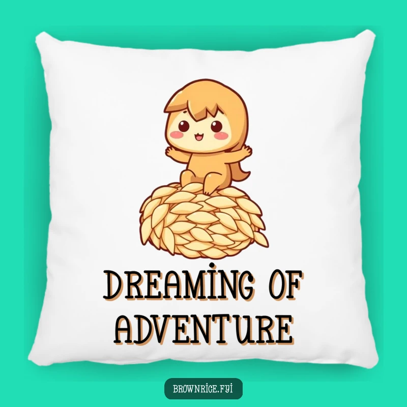 Funny Riding Rice Brown Pillow - Comfy, Cheerful Accent Pillow!