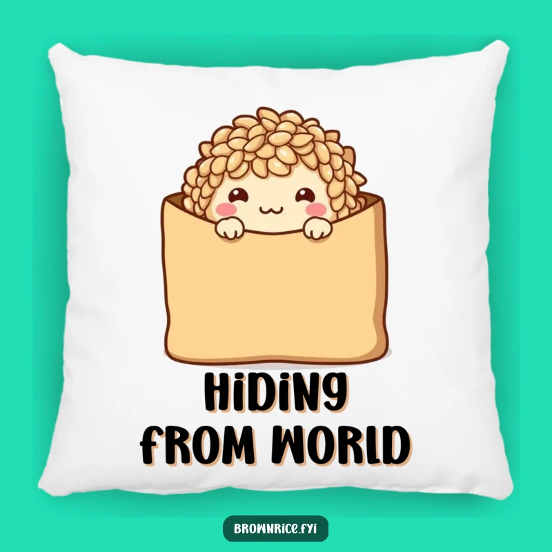 Funny Shy Brown Rice Pillow: Snuggle Up with Wholesome Cuteness