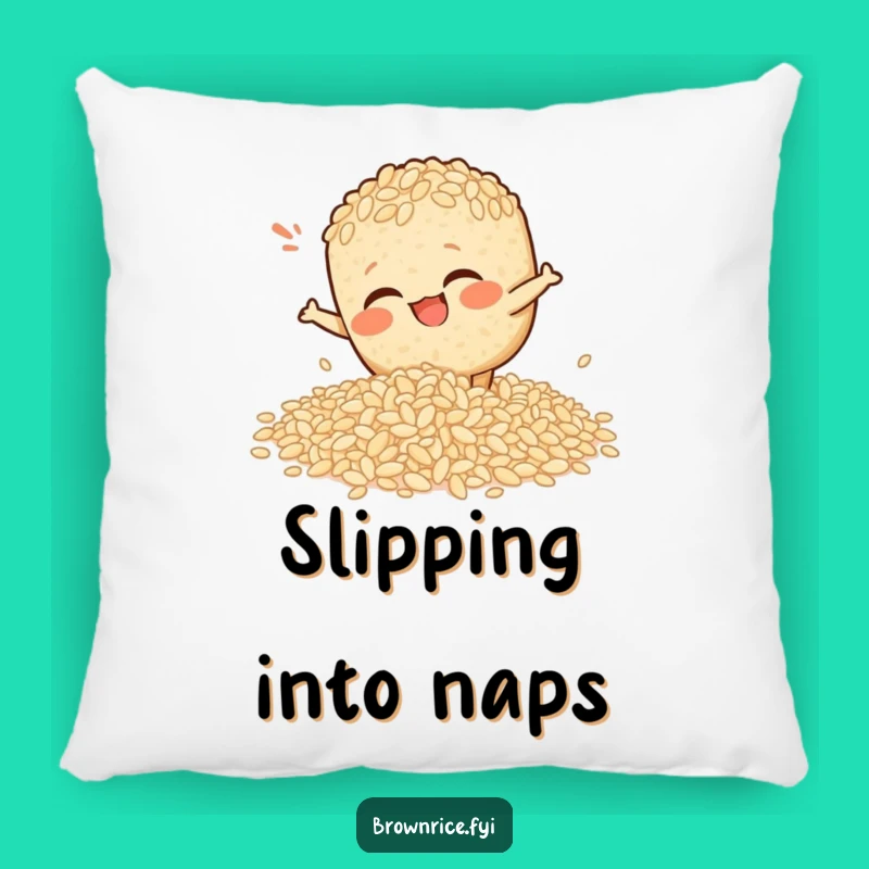 Funny Slipping Rice Brown Pillow - Comfy Cushion for Your Mishaps!