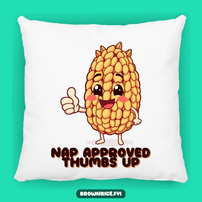 Funny Brown Rice Thumbs Up Pillow: Cheerful Character Comfort, Lovely Funny Gift