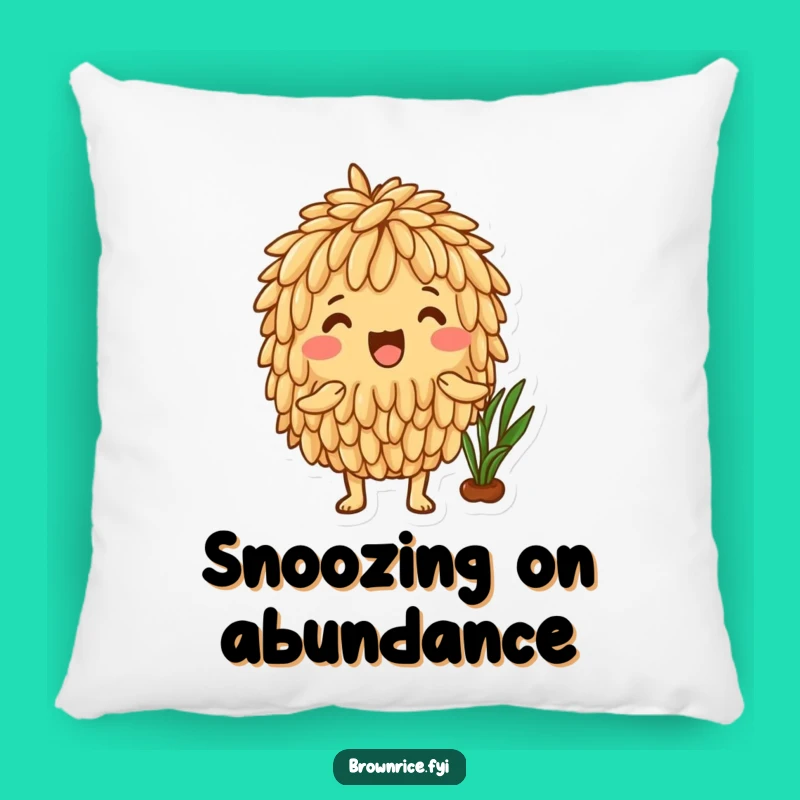 Comfy Funny Brown Rice Harvest Pillow - Cozy Garden Comfort Gift