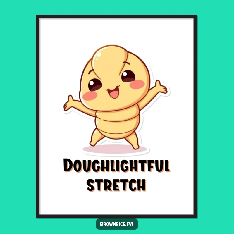 Funny Croissant Digital Art: Playful Stretch for Instant Joy, a Perfect Funny Gift