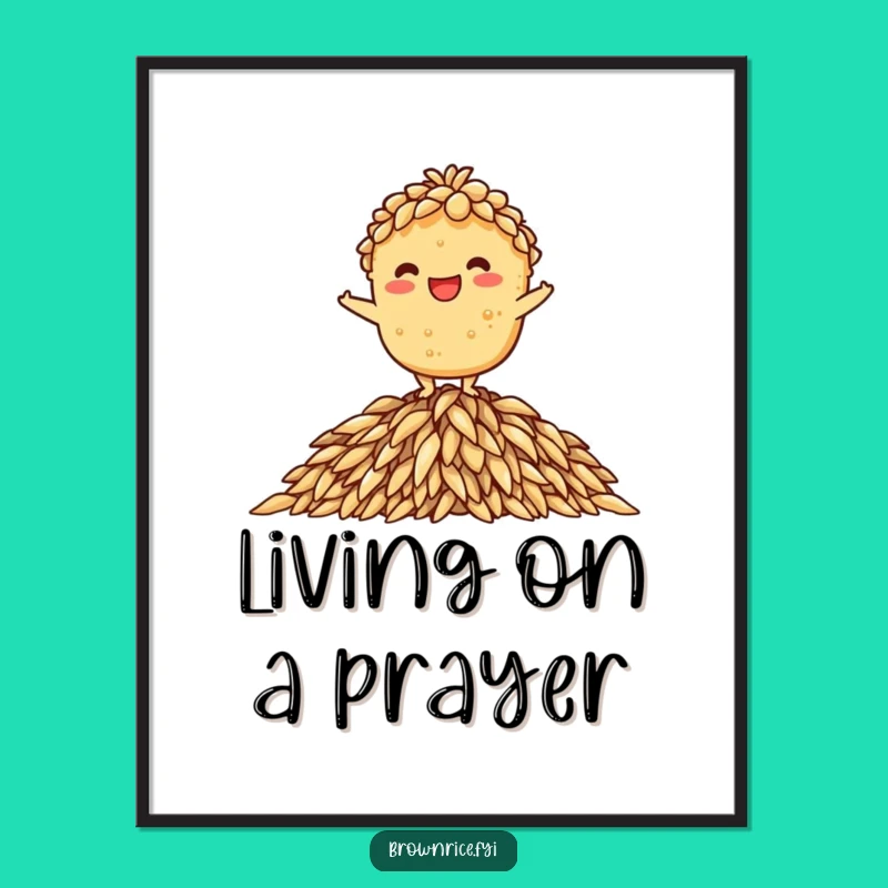 Funny Balancing Rice Brown Digital Art - Instant Confident Decor!