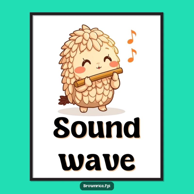 Funny Brown Rice Flute Serenade Digital Print - Instant Musical Wall Art Gift