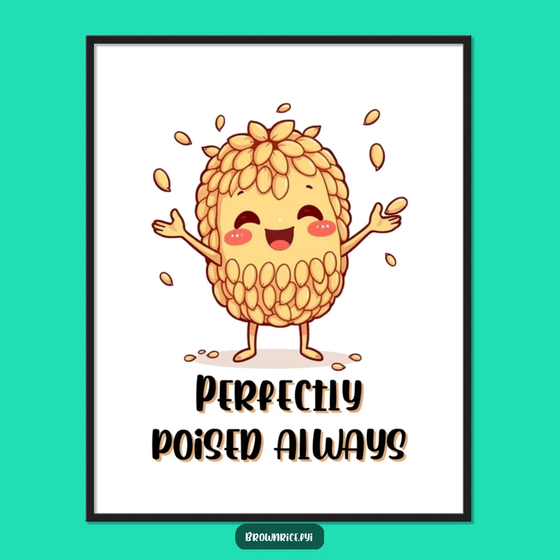 Funny Brown Rice Juggler Digital Art: Instant Skill and Fun for Your Space!