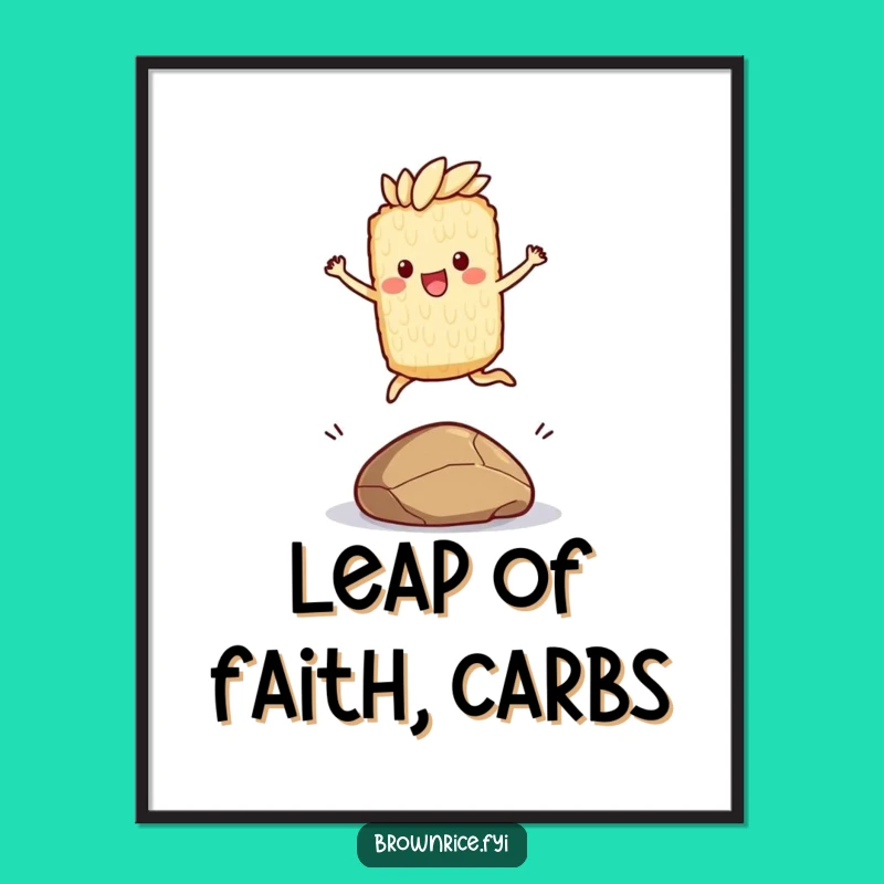 Funny Brown Rice Jumping Pebble Digital Print: Dynamic Art Download