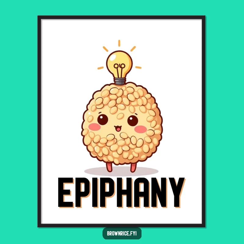 Funny Brown Rice Lightbulb Digital Print - Instant Idea Art Gift