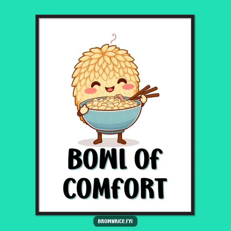 Funny Caring Rice Grain Digital Art: Instant Warmth and Comfort