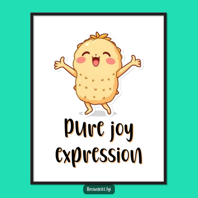 Funny Dancing Rice Brown Digital Art - Instant Joyful Decor!