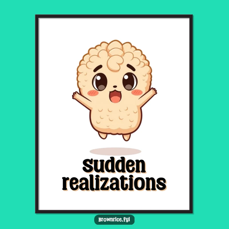 Funny Surprise Jump Brown Rice Digital Art - Instant Hilarious Decor!