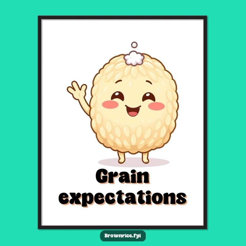 Funny Brown Rice Grain Digital Art: Instant Whimsy for Your Walls