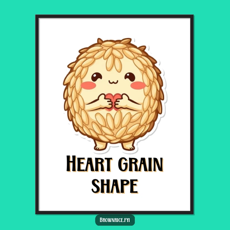 Funny Brown Rice Heart Digital Art: Instant love, perfect funny gift!