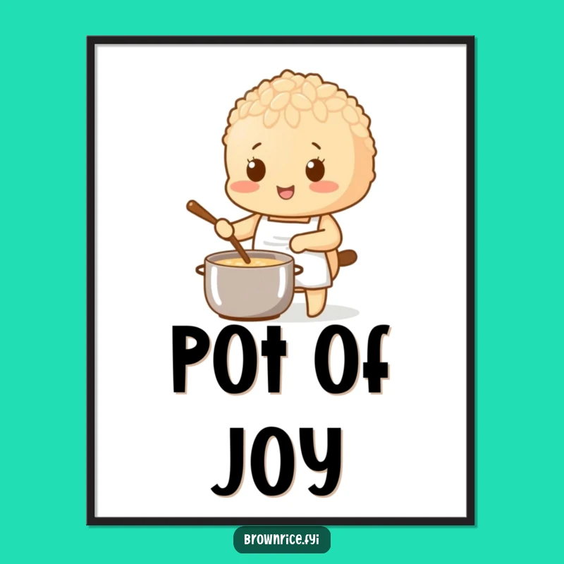 Funny Brown Rice Digital Art: Instant Download for Chefs