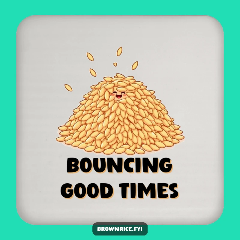 Funny Giggling Rice Grains Coaster, Joyful Table Protector for a Happy Gift