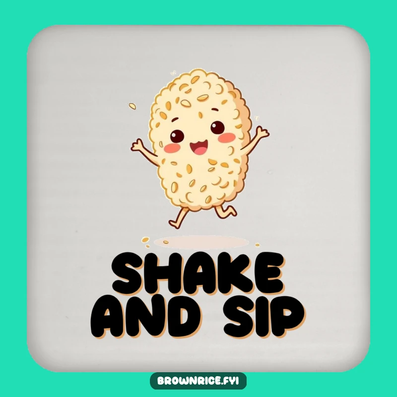 Funny Bouncy Rice Coaster - Happy Jig Drink Art