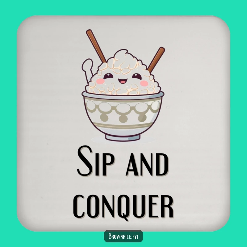 Funny Victory Rice Bowl Coaster: Protect Surfaces with Character