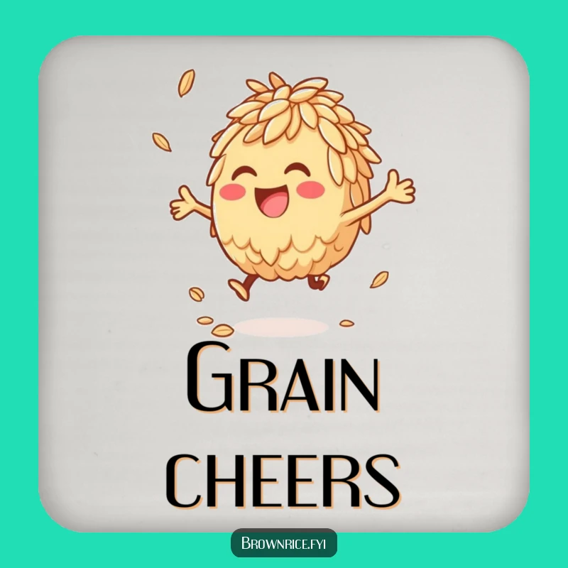 Funny Brown Rice Coaster: Protect Surfaces with Fun