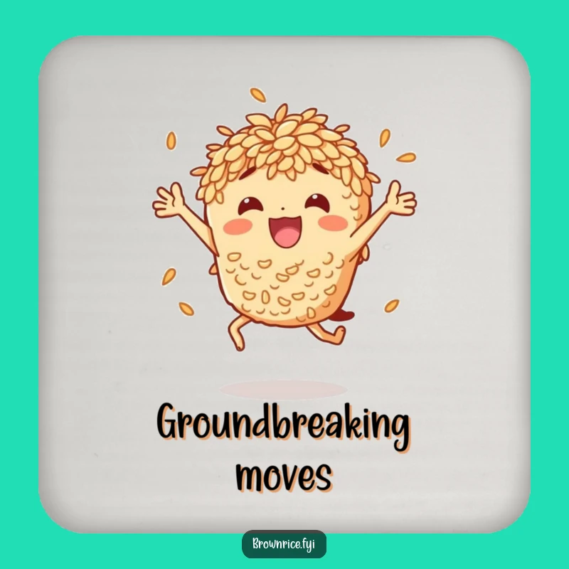 Funny Brown Rice Jumping Coaster: Protect Surfaces with Hilarious Character