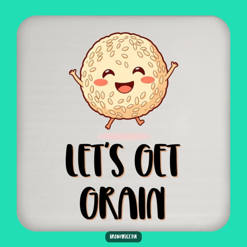 Funny Protective Brown Rice Ball Coaster - Cute Cartoon Jumping Drink Mat Gift