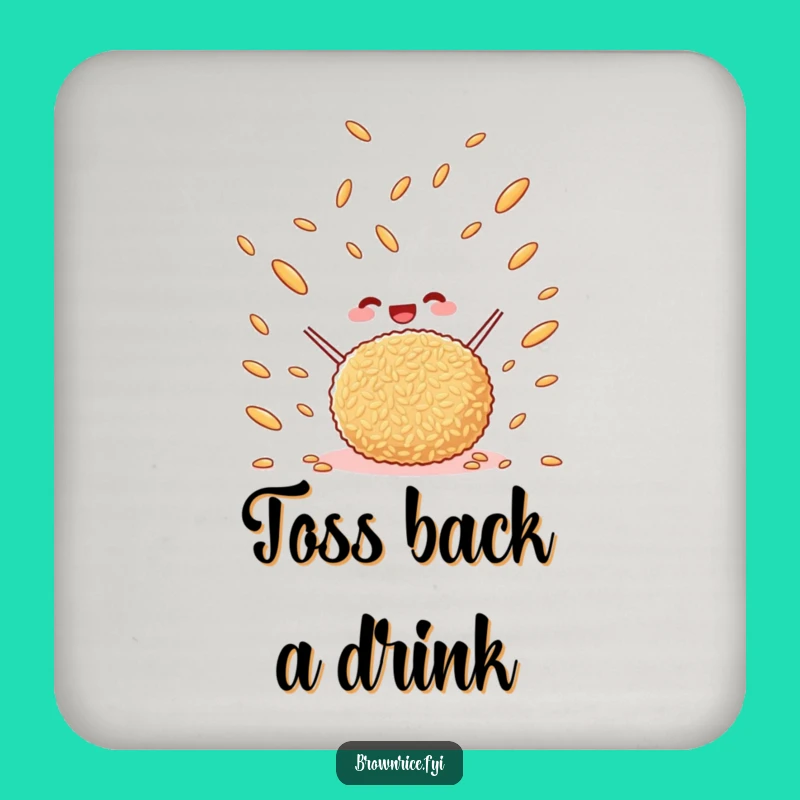 Funny Protective Brown Rice Ball Coaster - Cute Cartoon Tossing Grains Mat