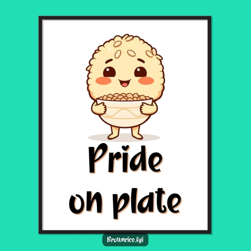 Funny Brown Rice Culinary Triumph Poster - Proud Foodie Art Gift