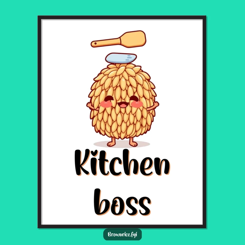 Funny Rice Grain Chef Poster: Bring Kitchen Humor to Your Walls