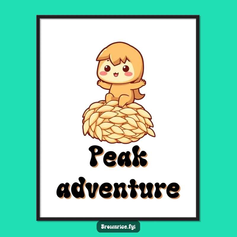 Funny Riding Rice Brown Poster - Whimsical Wall Art Gift!