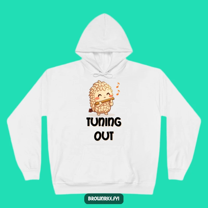 Cozy Funny Brown Rice Flute Player Hoodie - Warm Musical Vibes Gift